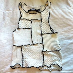 Jaded London White Patch Detail Crop Top